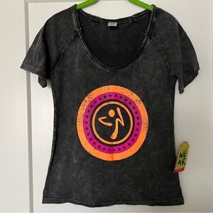 NWT Zumba Zumbito Top Gray, Orange and Pink Size XSpicy (xsmall)